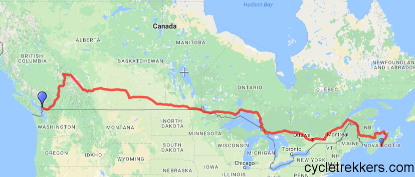 canada cycle route, Our final cycle route across Canada