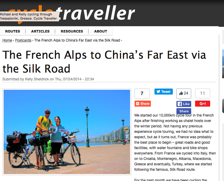 Cycle traveller media