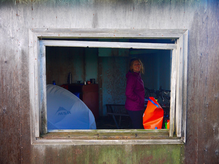 camping in abandoned house