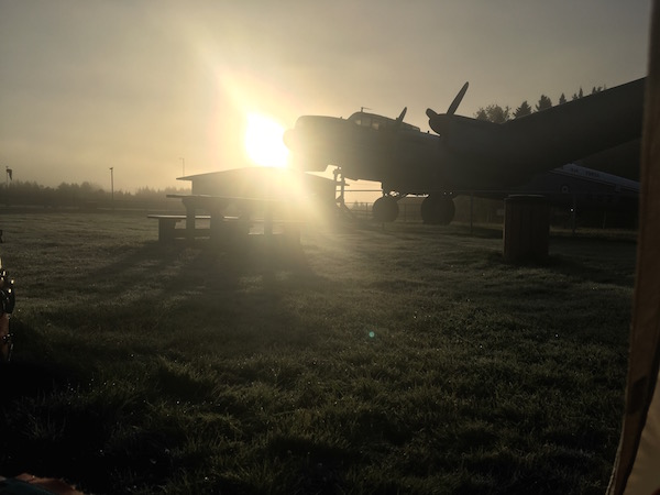 Camping next to an airport in New Brunswick