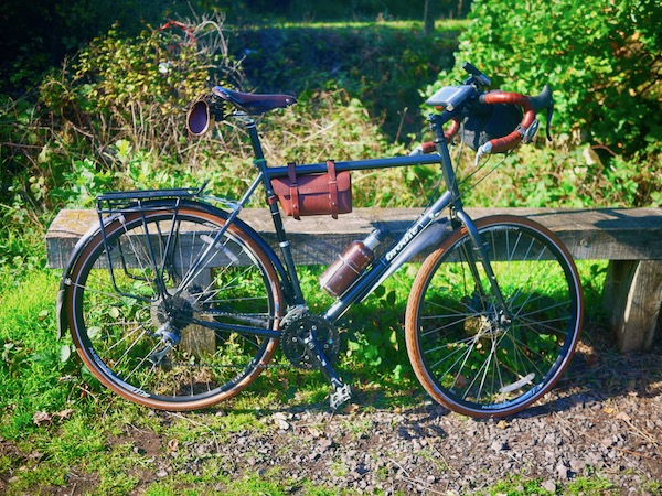 Galen Leather Bicycle Bags on my sexy Brodie Bike