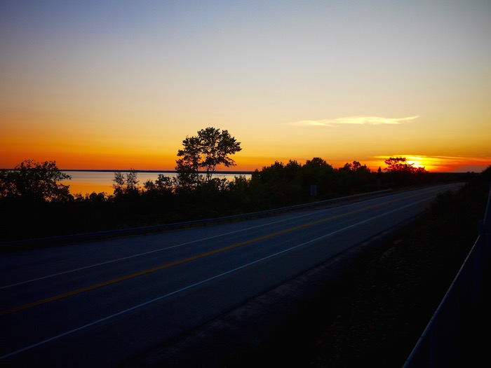 Campsite next to the highway on the way to North Bay